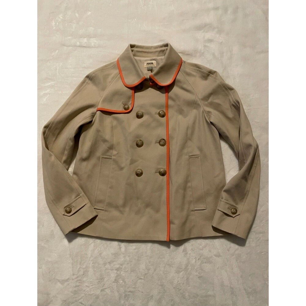 Fossil Ladies Jacket Small 50% Modern 50% Vintage Peacoat Stretch